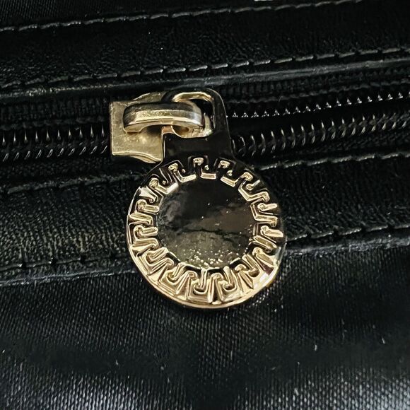 2011 VERSACE for H&M Black Leather Tasche Rouch Studded Gold Chains Charm Bag - Picture 10 of 14